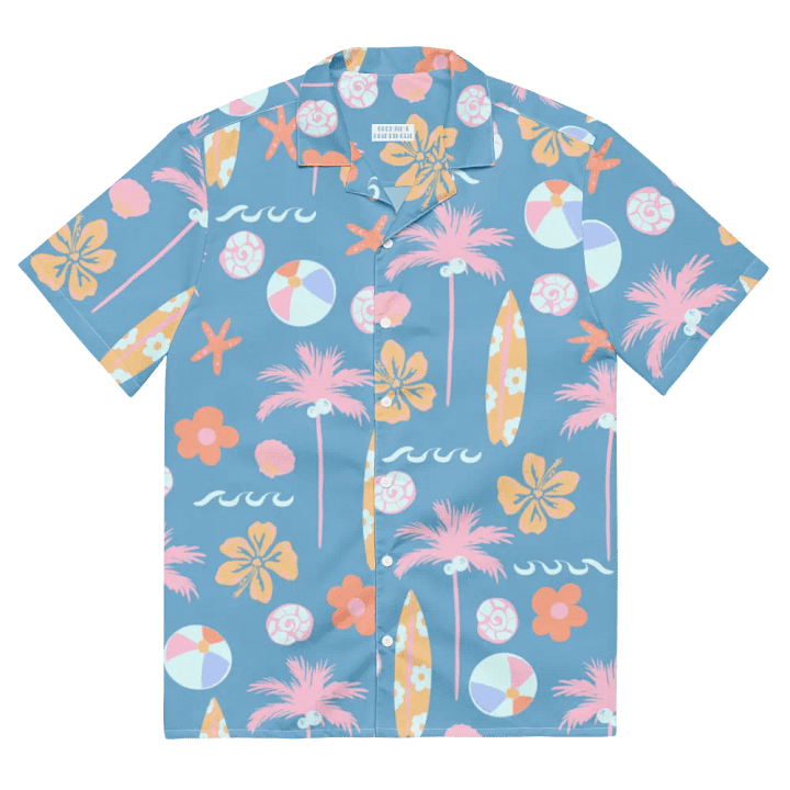 Retro Beach Blue Hawaiian Shirt product image (2)