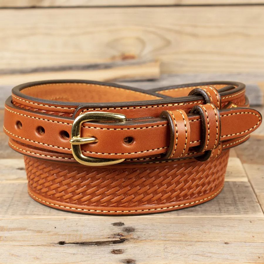 Amish Handmade Basketweave Embossed Ranger Belt - Yoder Leather product image (4)