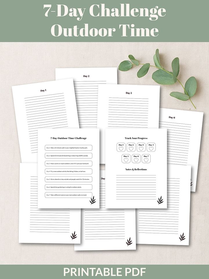 7-Day Outdoor Time Challenge Printable product image (1)