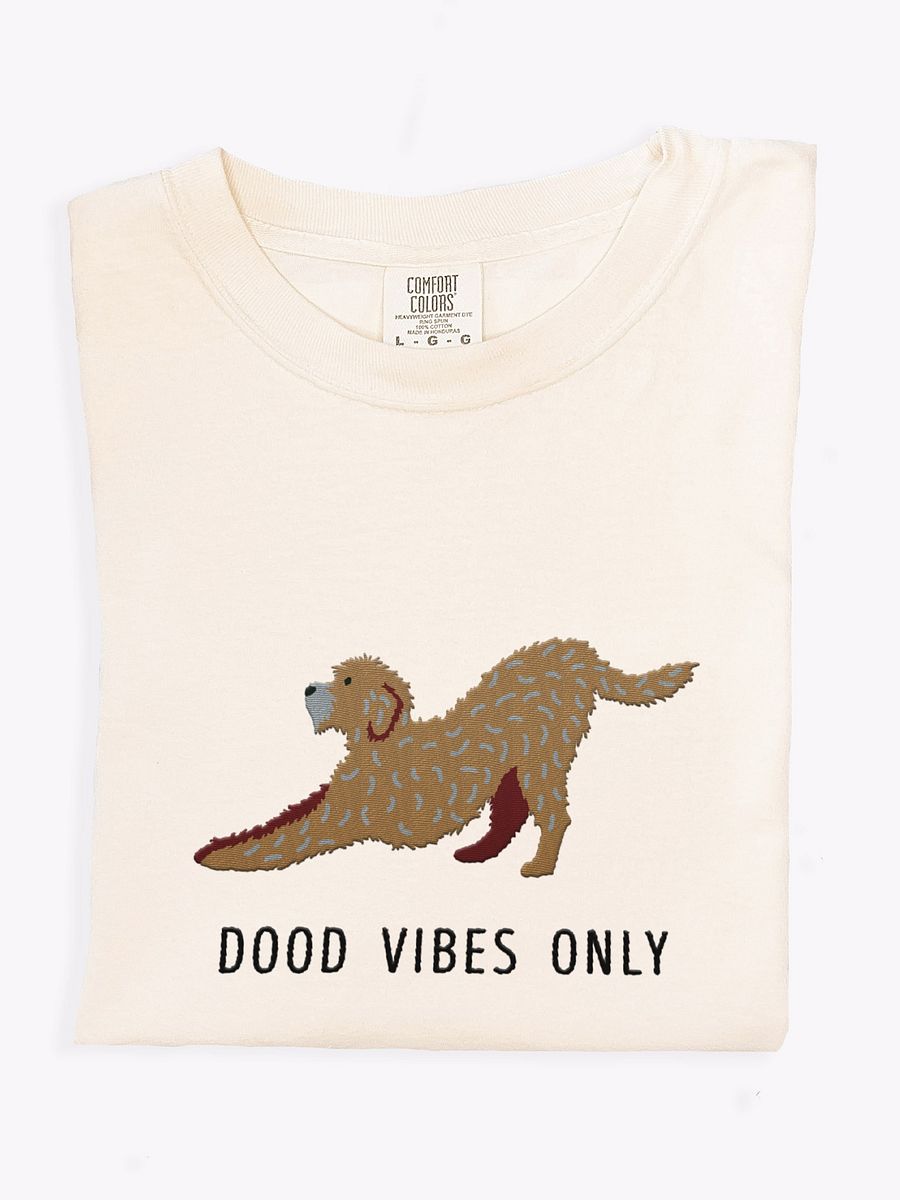 Dood Vibes Only T-Shirt(Embroidered) of a Golden Doodle product image (1)