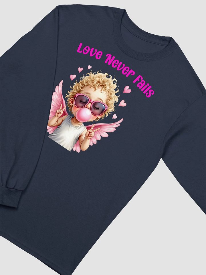 Love Never Fails Valentine Retro Cupid Valentine's Day Long Sleeve Shirt product image (37)