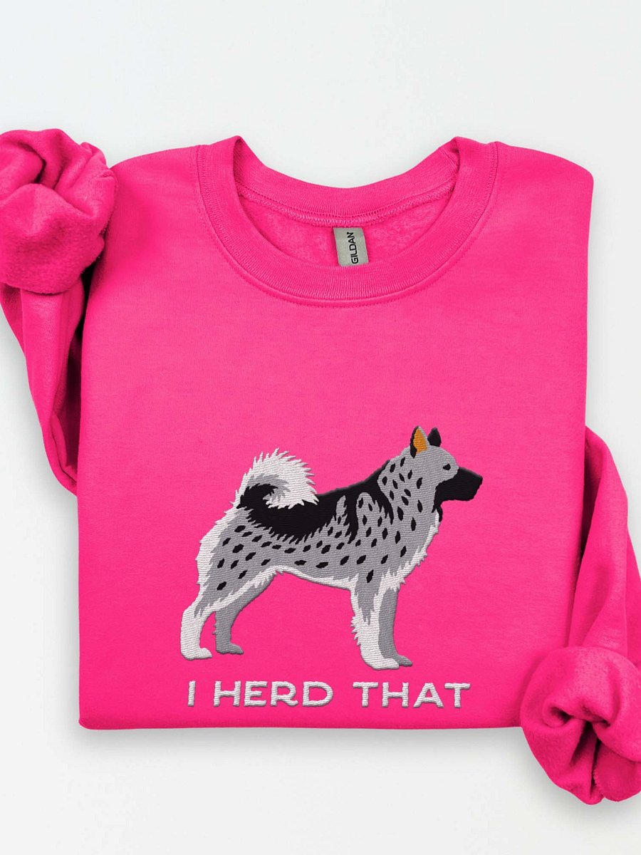 I Herd That Sweatshirt (Embroidered) of a Norwegian Elkhound(Gray) product image (1)