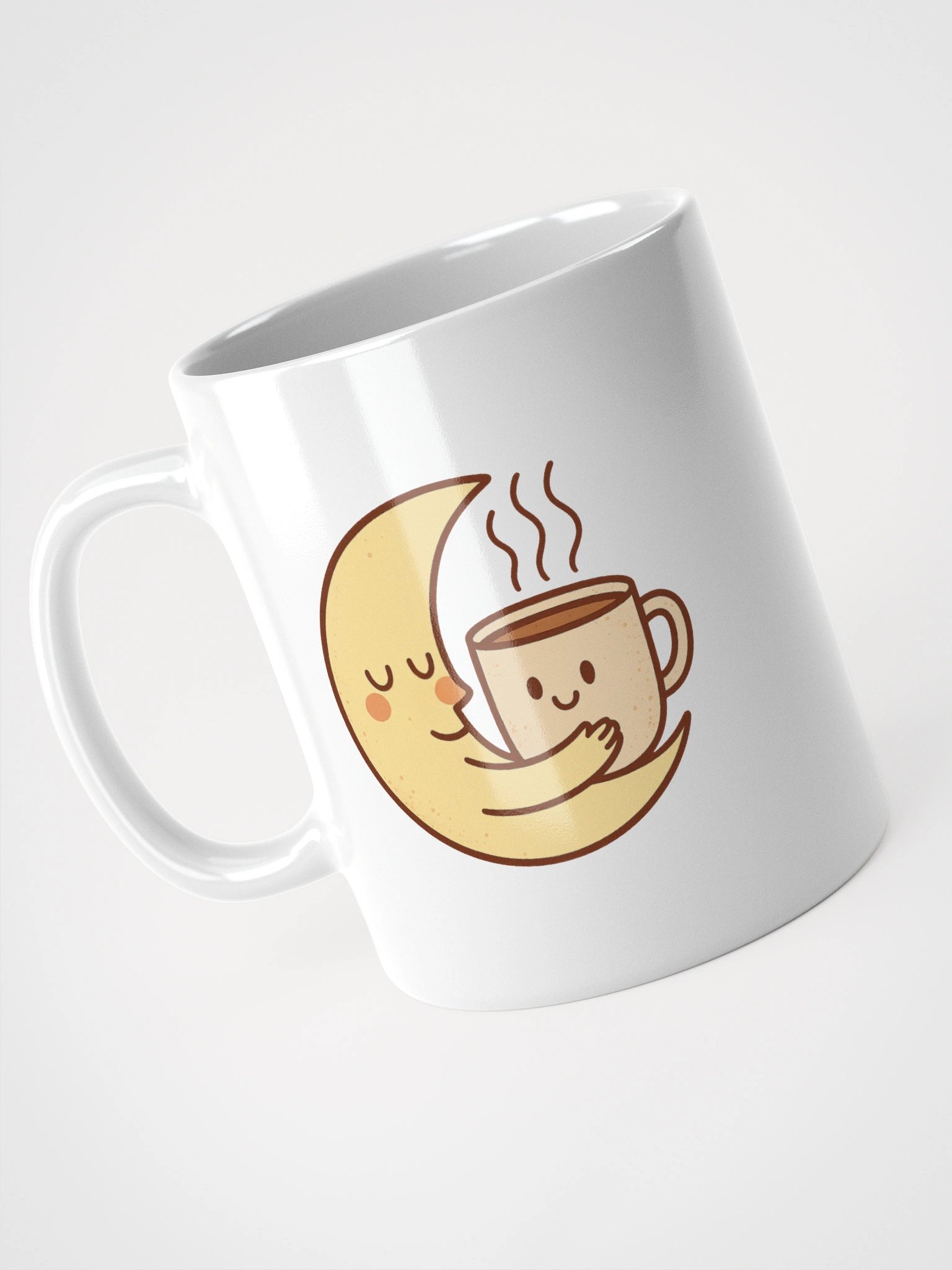Moon and Coffee White Glossy Mug product image (7)