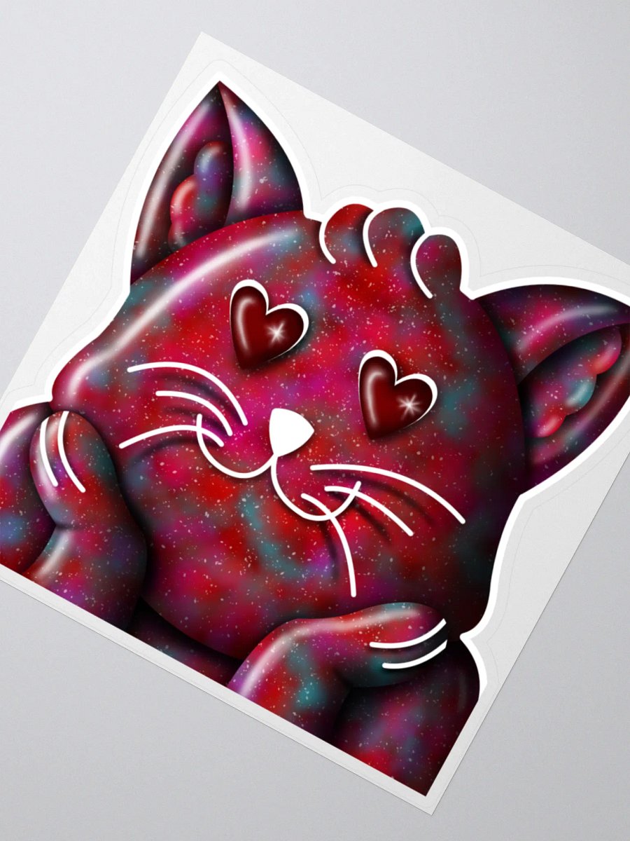 Red Galaxy Kitty Sticker product image (4)