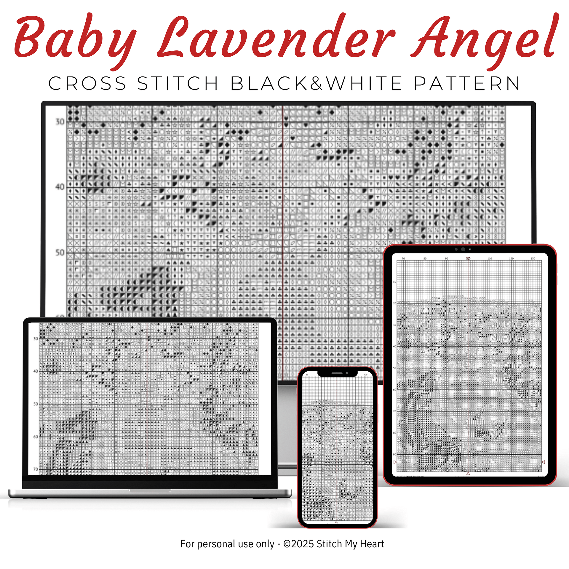 Lavender Lullaby Cross Stitch Pattern product image (4)