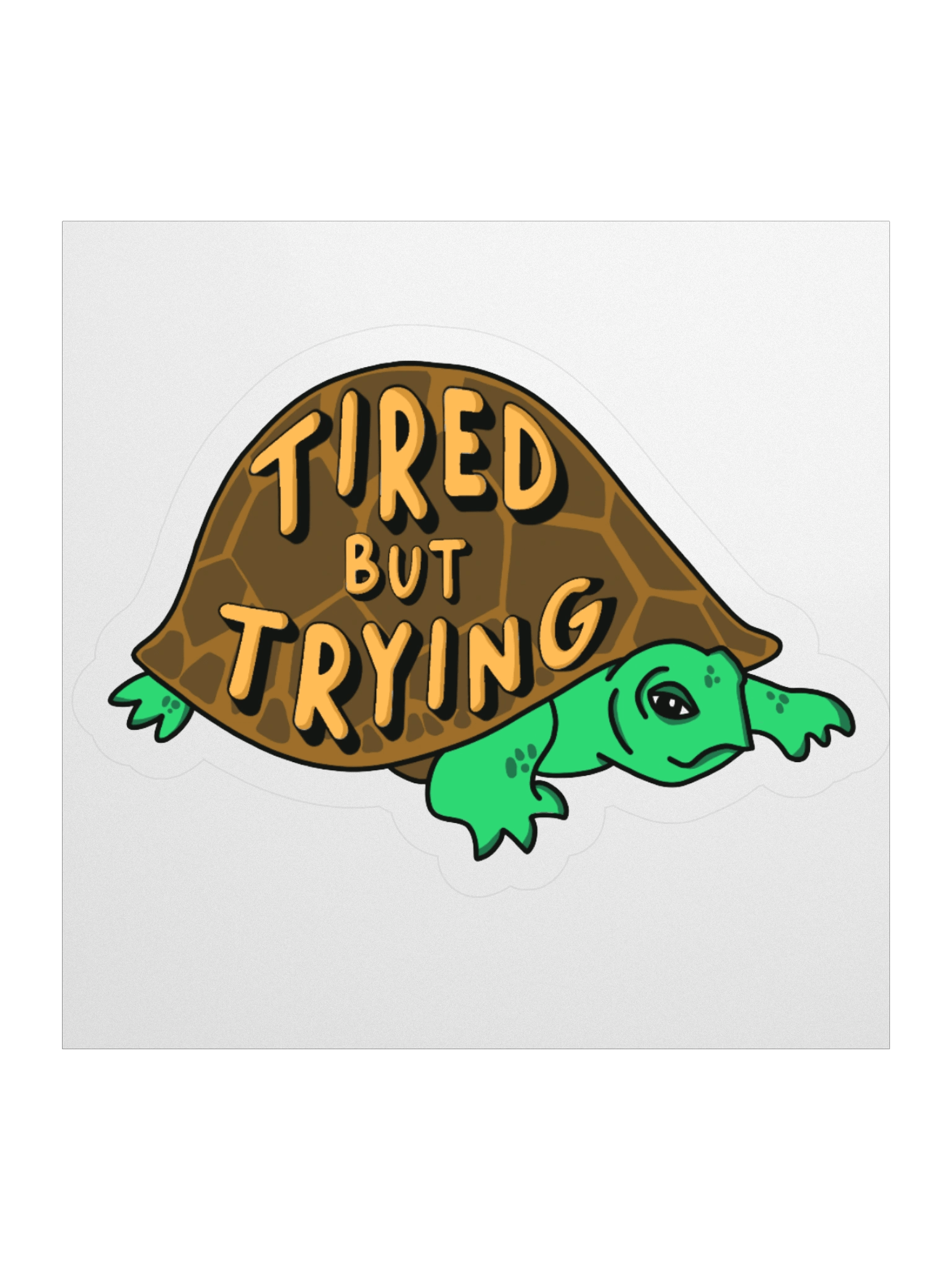 Tired But Trying Turtle sticker product image (1)