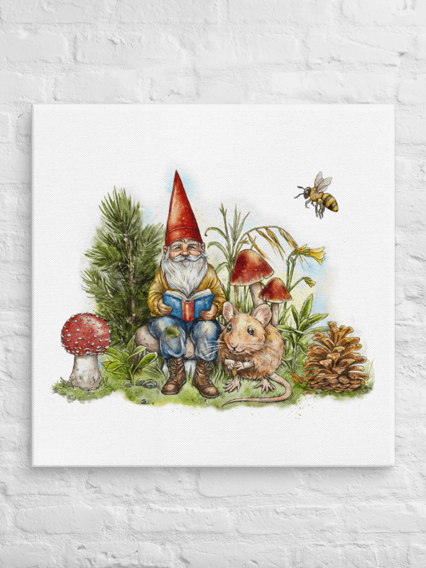 Reading Garden Gnome's Nature Tale Canvas product image (1)