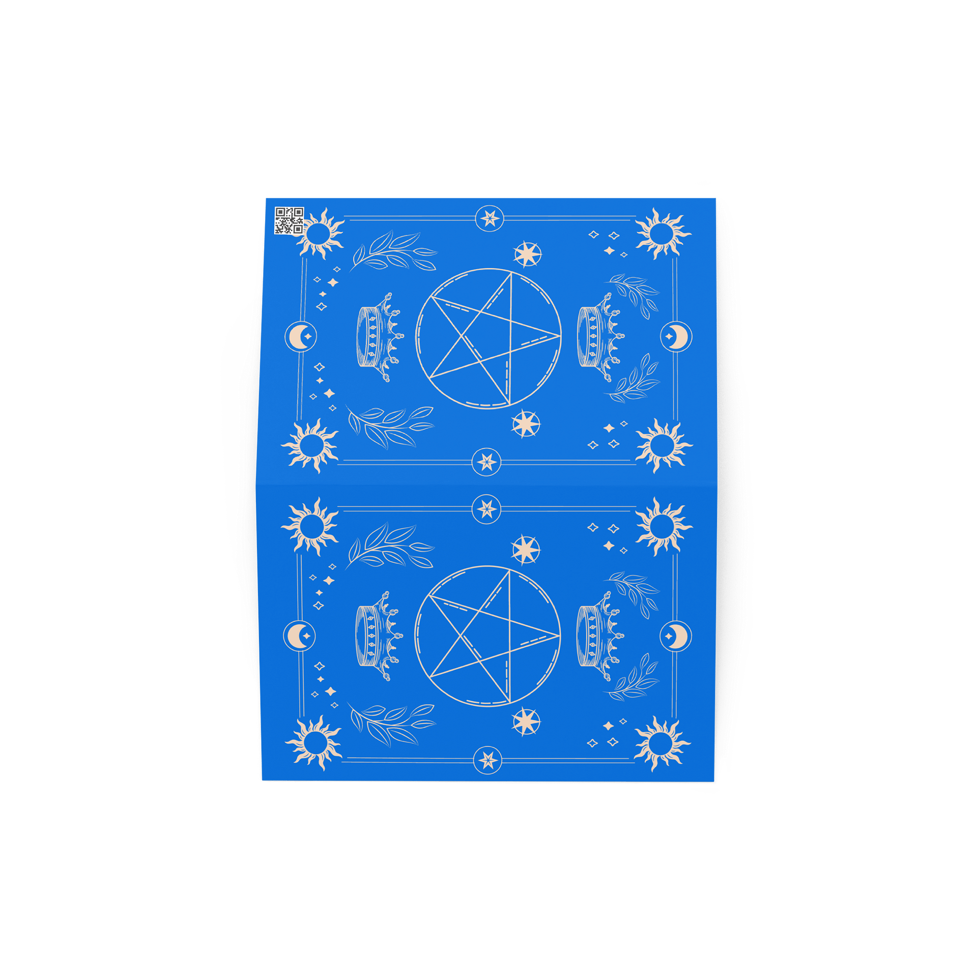 Crown and Pentagram Blue Tarot Card 4×6 Greeting Card product image (2)