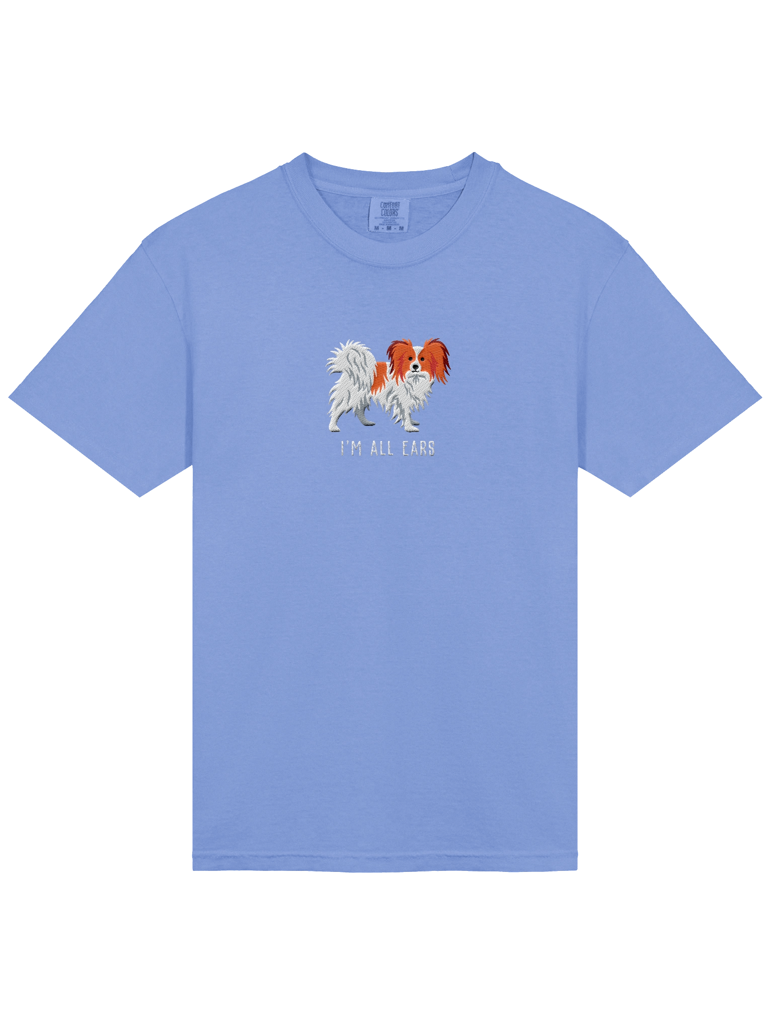 I'm All Ears T-Shirt(Embroidered) of a Papillon(Red & White) product image (43)