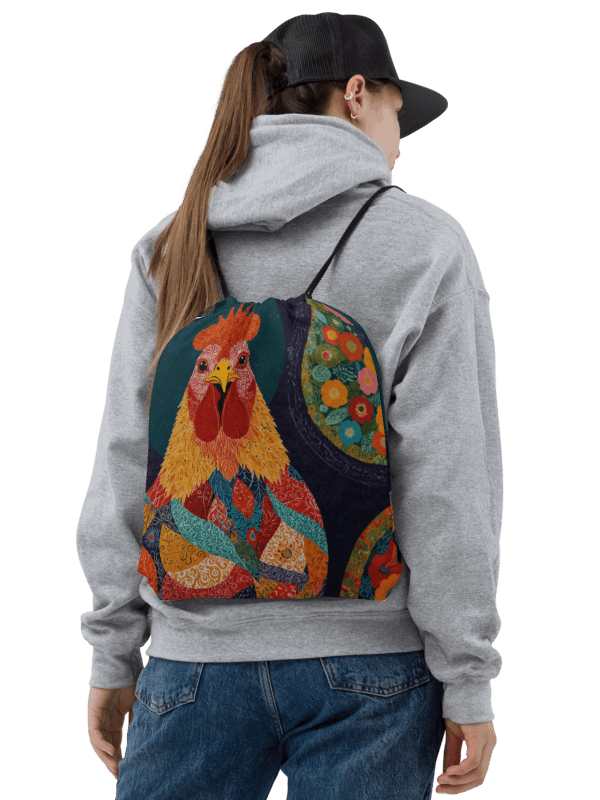 Vibrant Rooster All-Over Drawstring Bag product image (3)