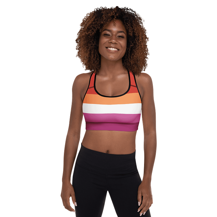 Lesbian Pride Flag Padded Sports Bra product image (1)