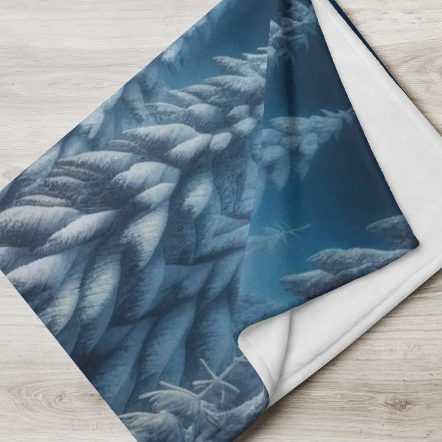 Snowy Forest Trees Throw Blanket product image (6)