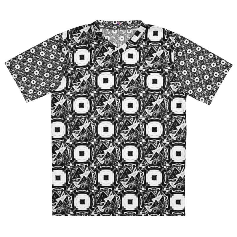 Abstract Black and White Triangles with Squares Unisex V Neck Sports Jersey product image (14)