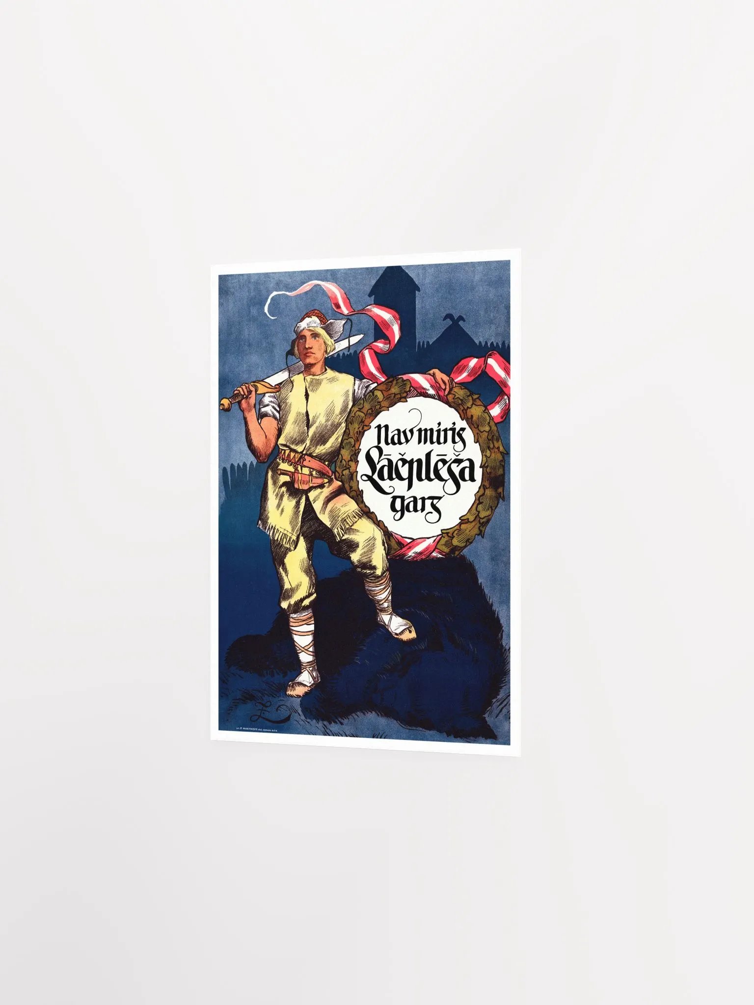 Latvia retro poster, 1934 — retro travel poster, vintage travel wall art, propaganda poster, patriotic poster product image (7)