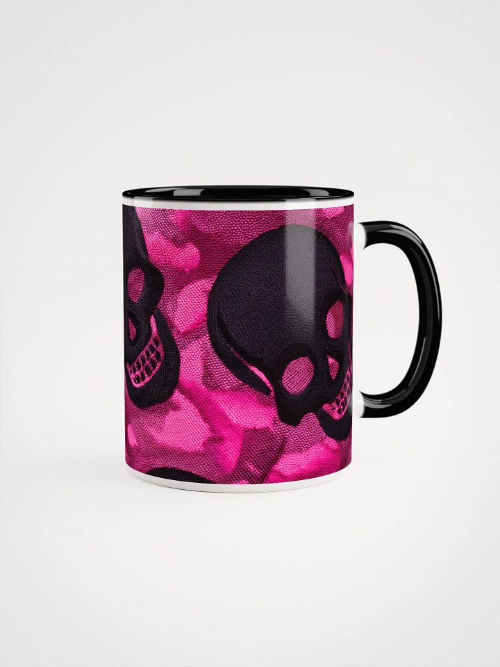Ceramic Mug with Color inside black and pink skull product image (2)
