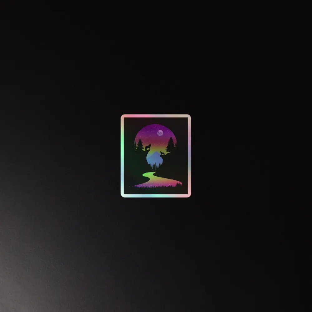 Neon nature holographic sticker product image (2)