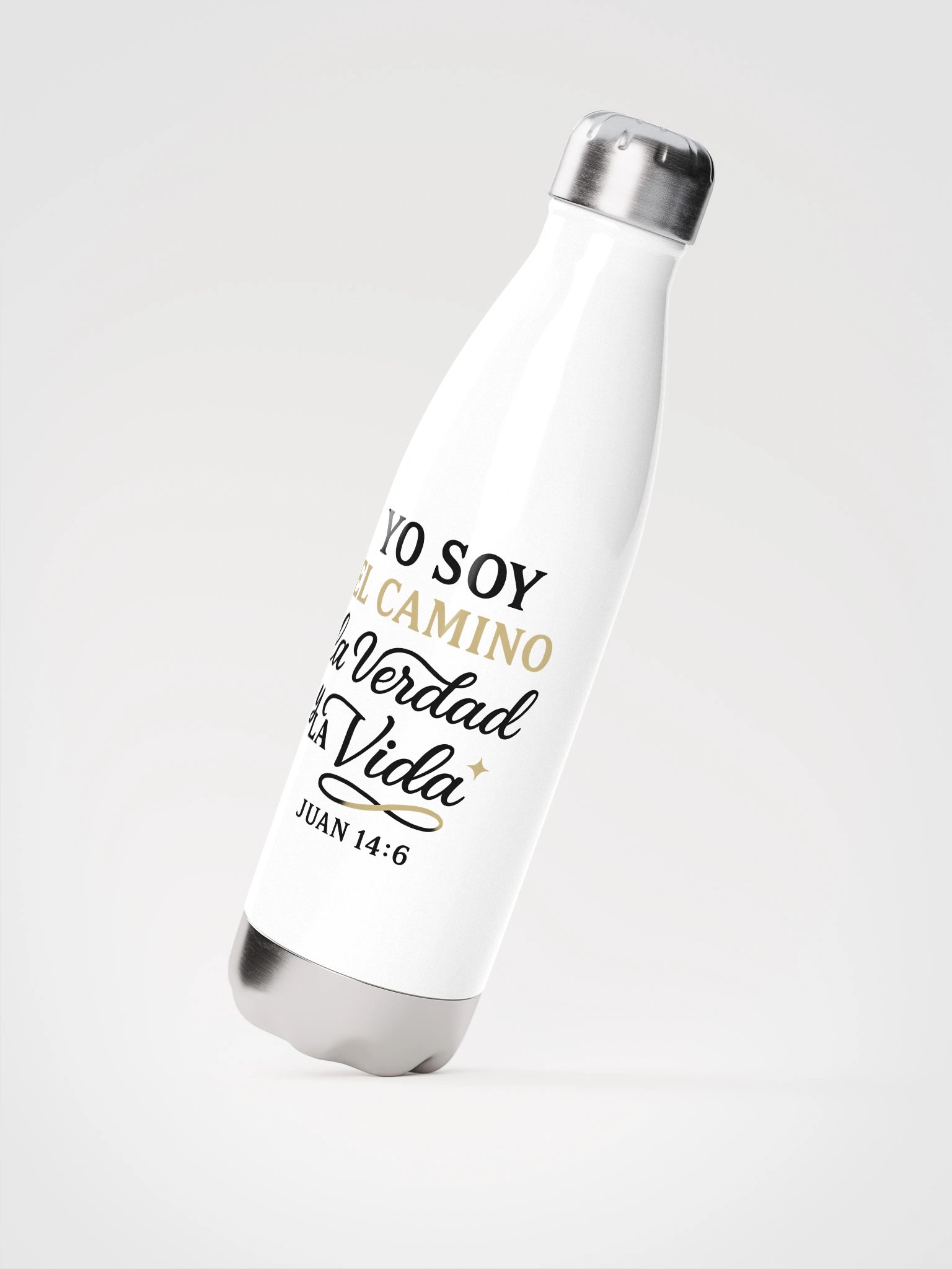 Stainless Steel Water Bottle – “Yo Soy el Camino, la Verdad y la Vida” – Spanish Bible Verse product image (2)
