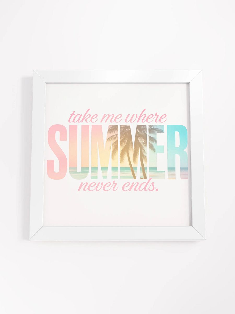 Take Me Where Summer Never Ends Wall Art – Tropical Beach Quote Print, Sunset Palm Tree Coastal Decor product image (13)