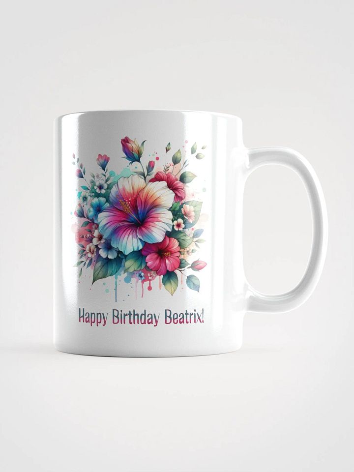 Happy Birthday Beatrix White Glossy Mug product image (1)