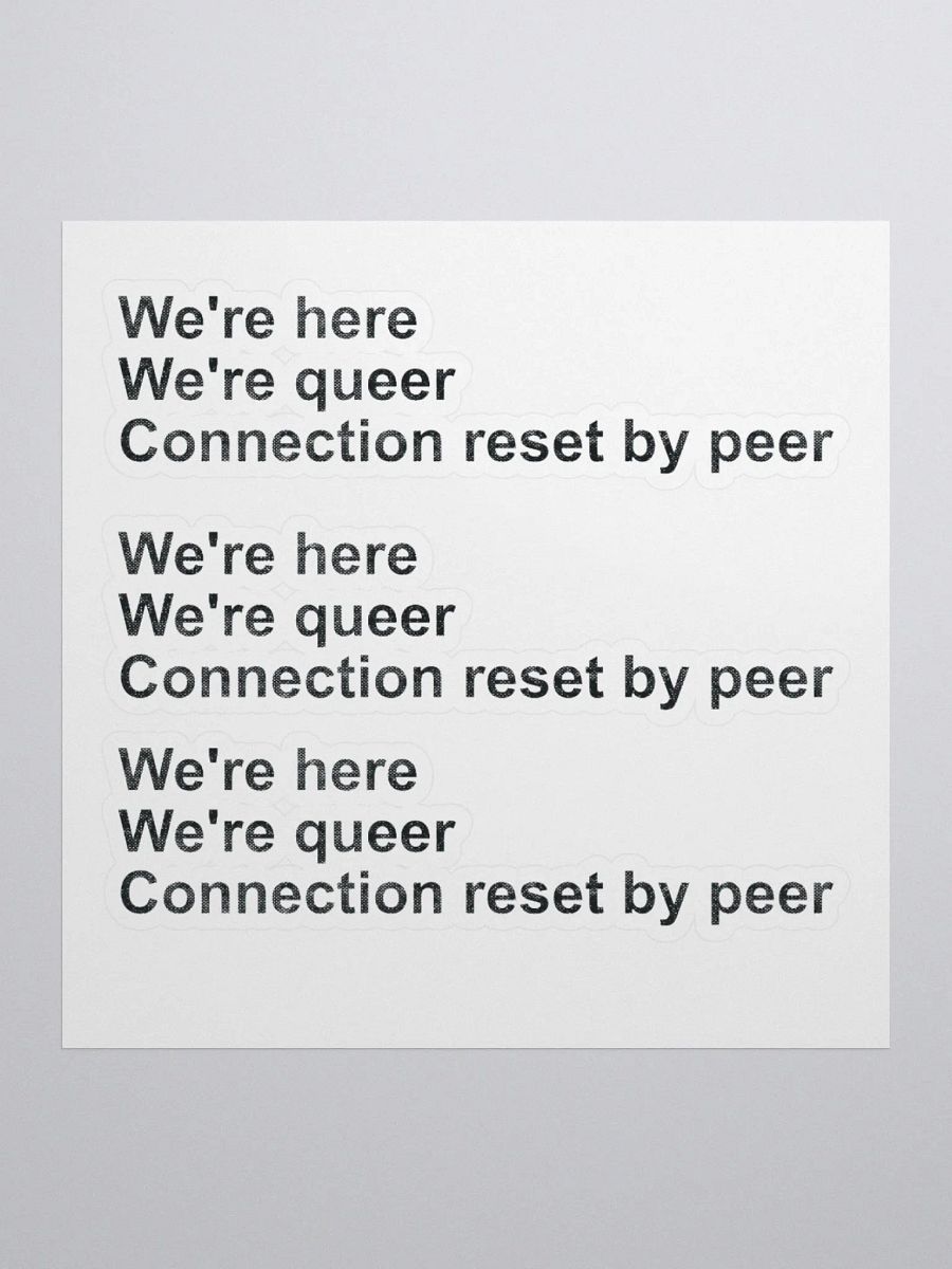 We're Here, We're Queer, Connection Reset By Peer (sticker) product image (1)