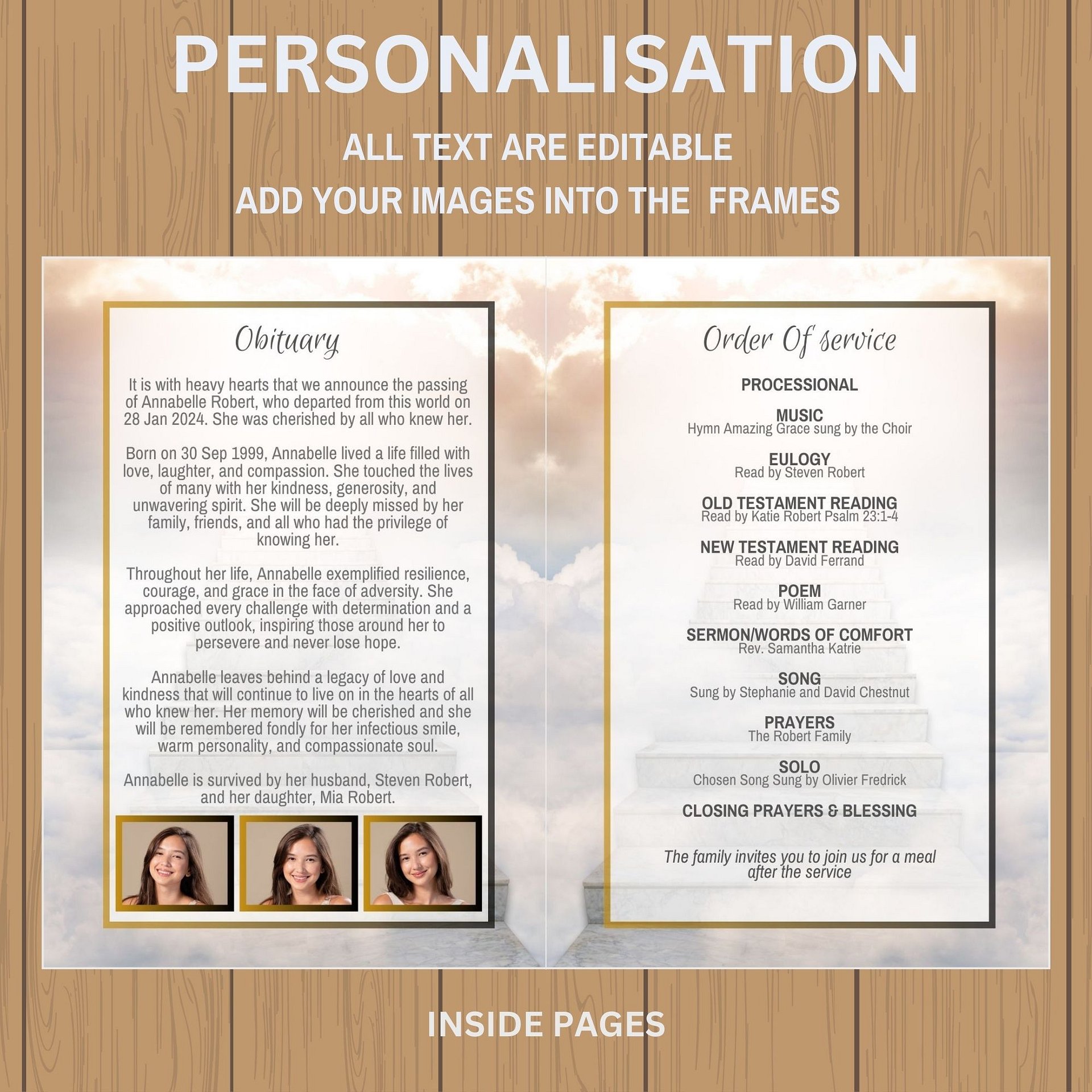 Stairs To Heaven Funeral Program Canva Template product image (7)