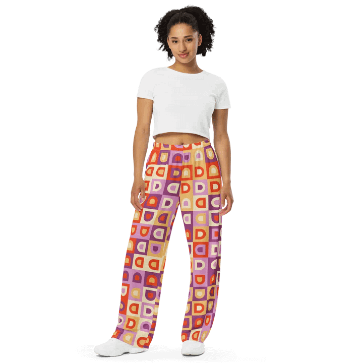 BUIII Retro Geometric: Autumn Breeze Wide-Leg Pants product image (2)