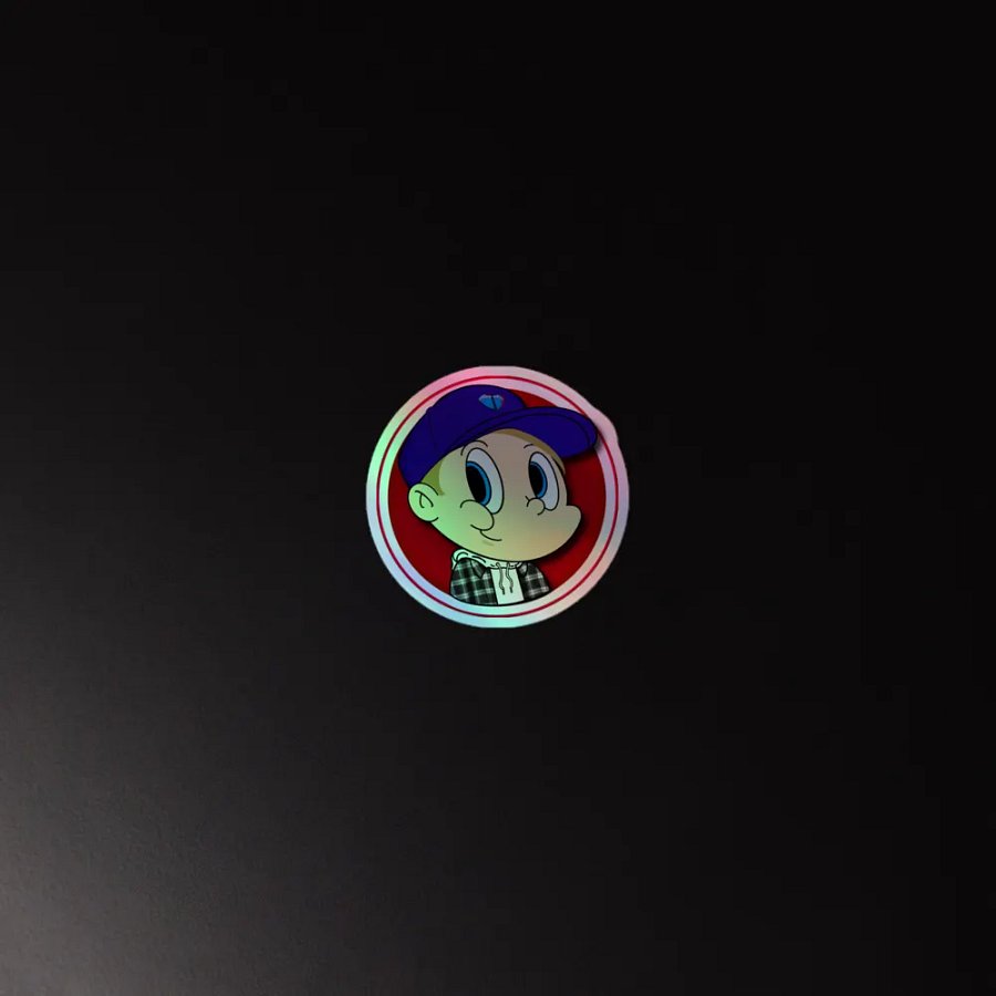 FinesseBoy Red BG Holographic Sticker! product image (4)