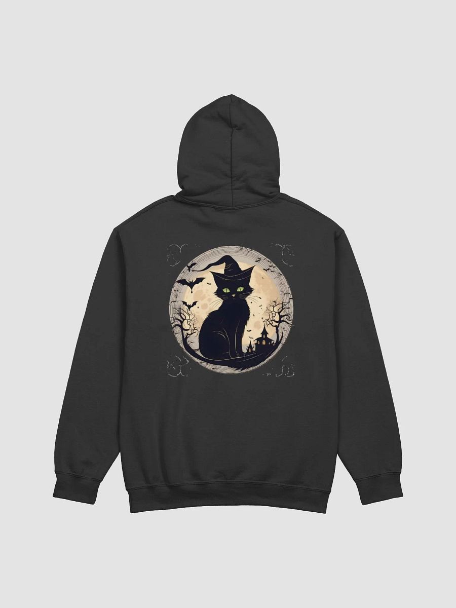 "Witchy Cat Moonlight Hoodie – Cozy Gothic Pullover with Mystical Cat & Moon Design!" product image (4)