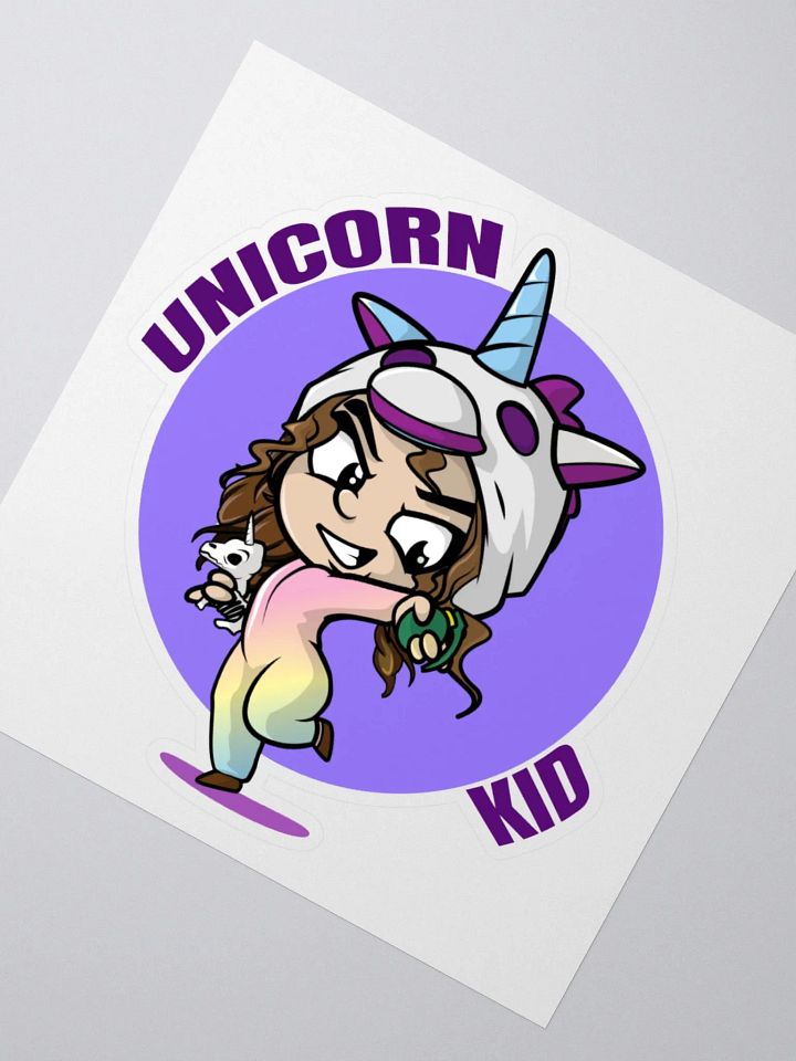Unicorn Kid Kiss-Cut Sticker Purple product image (6)