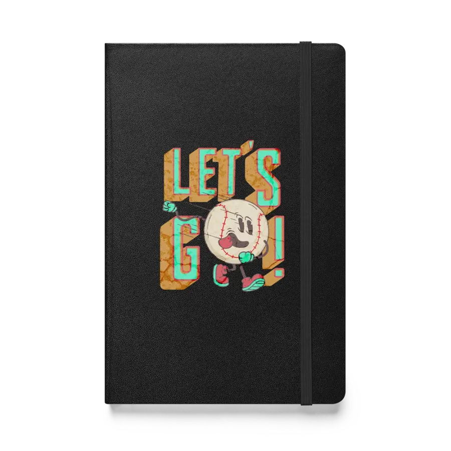 Lets Go Baseball Mascot Energetic Dance Hardcover Notebook product image (1)