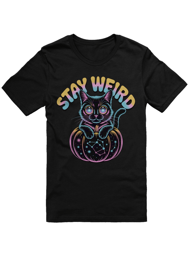 Starry-Eyed Cat on Pumpkin T-Shirt product image (1)