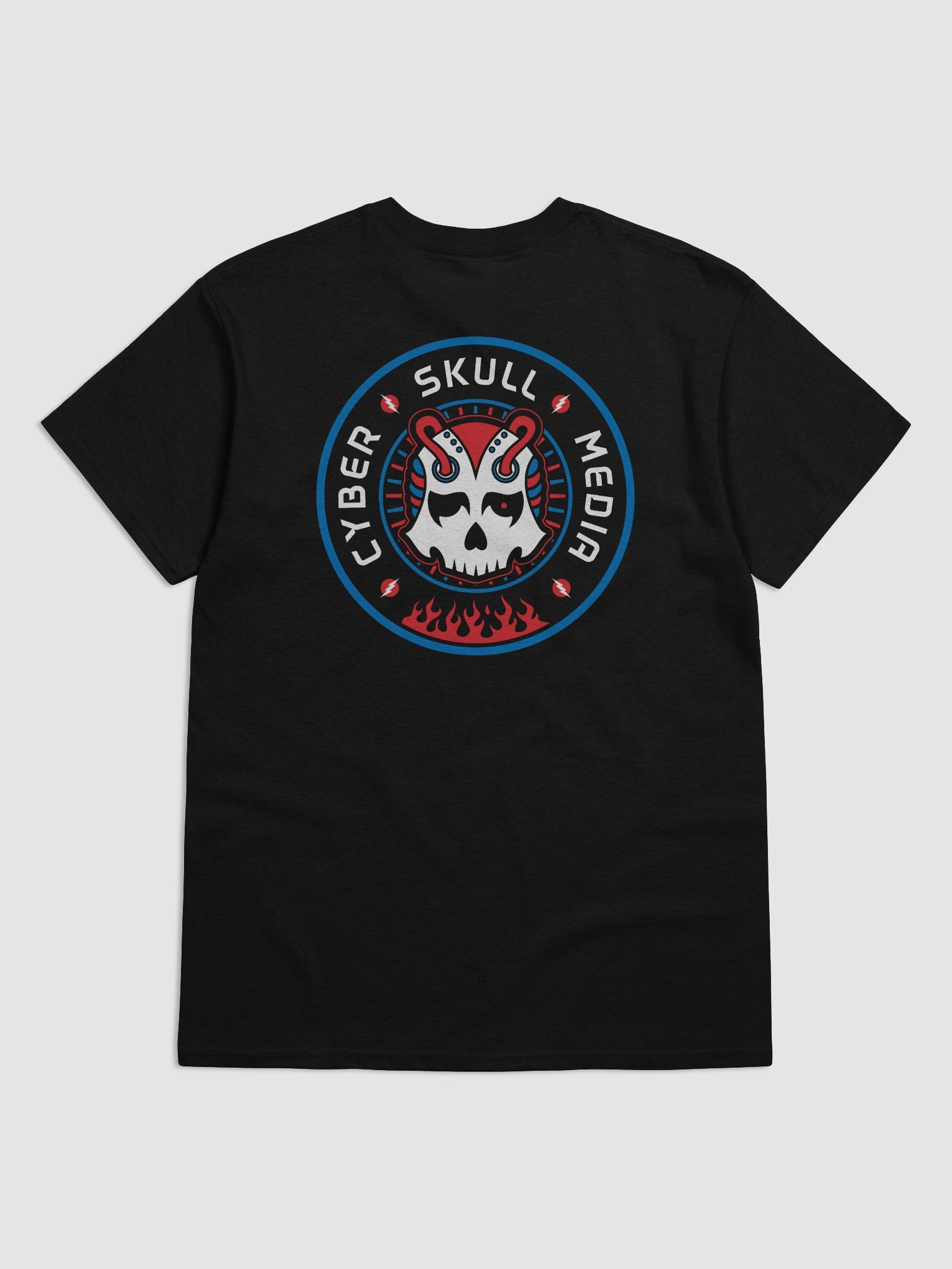 Red, White, & Blue Cyber Skull Media Logo Tee v2 (Basic) product image (2)