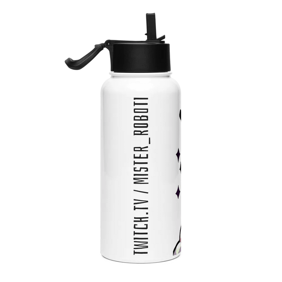 Edelstahl-Wasserflasche mit Strohhalmdeckel - Rabe product image (3)