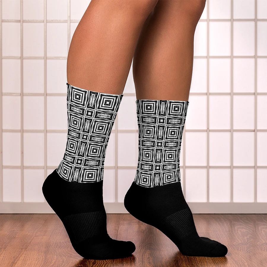 Abstract Monochrome Repeating Pattern Unisex Socks product image (20)