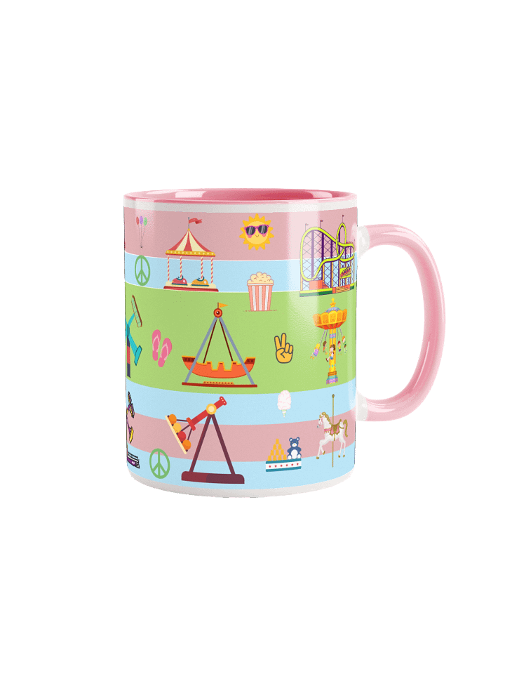 Pastel Park Vibes Mug – Roller Coaster & Carnival Ride Ceramic Cup for Theme Park Fans product image (1)