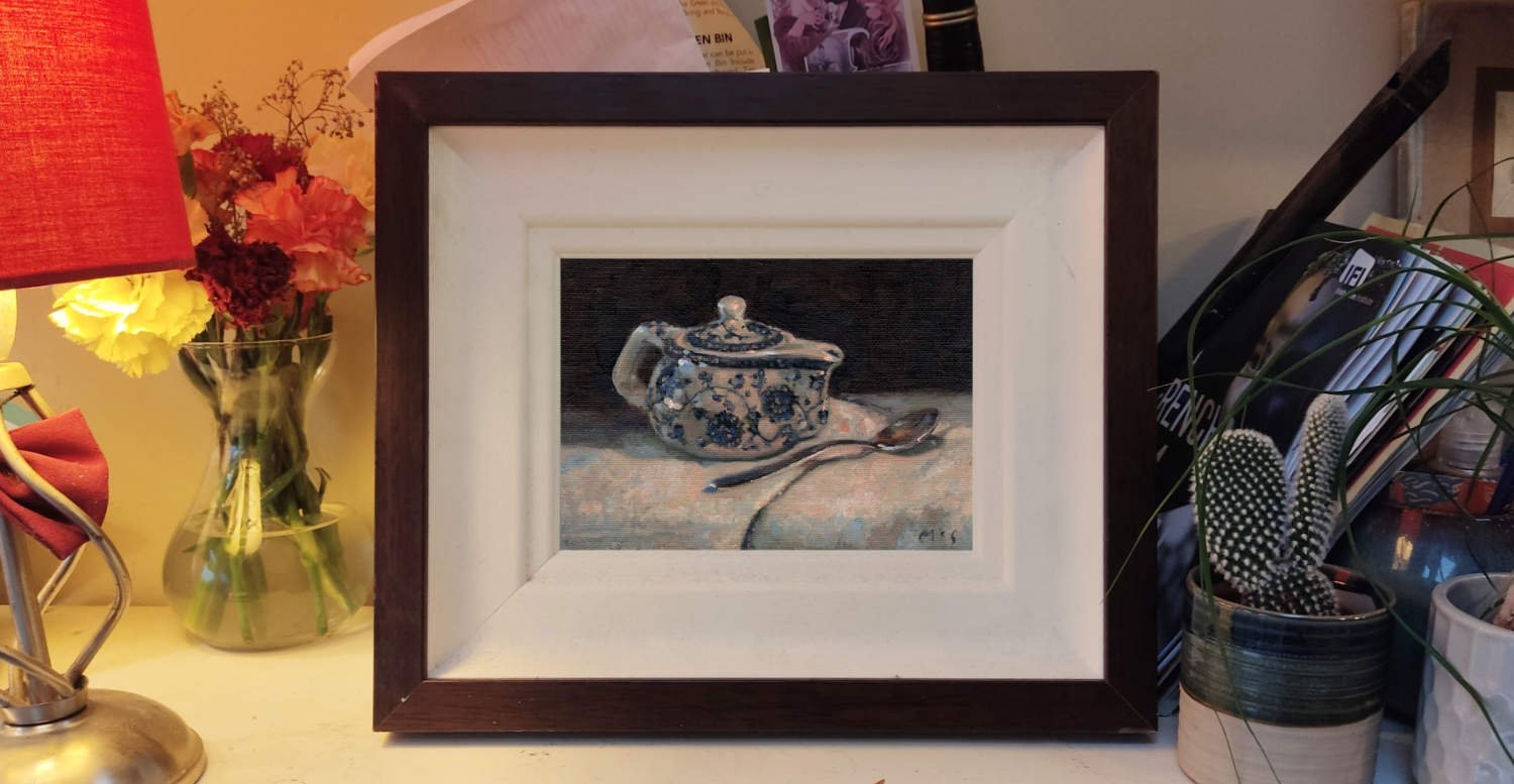 230117 Porcelain Teapot Still Life. Original Study Artwork. product image (2)