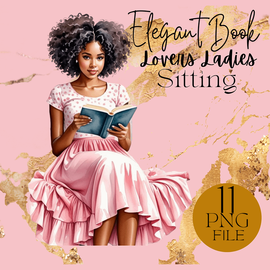 Elegant Book Lovers Ladies Sitting product image (1)