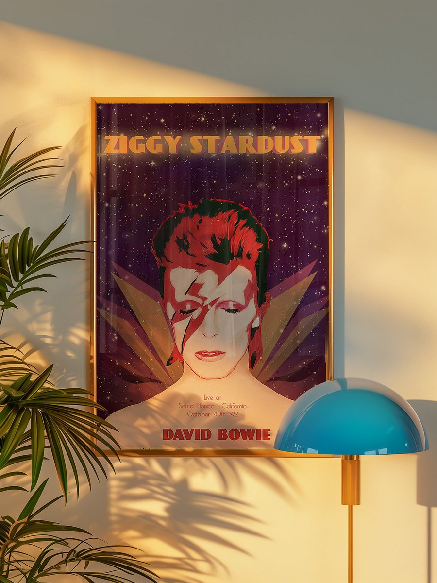 Ziggy Stardust Tribute Poster – 1972 Live Concert Art Print (Vintage Music, Space-Age Aesthetic) product image (4)