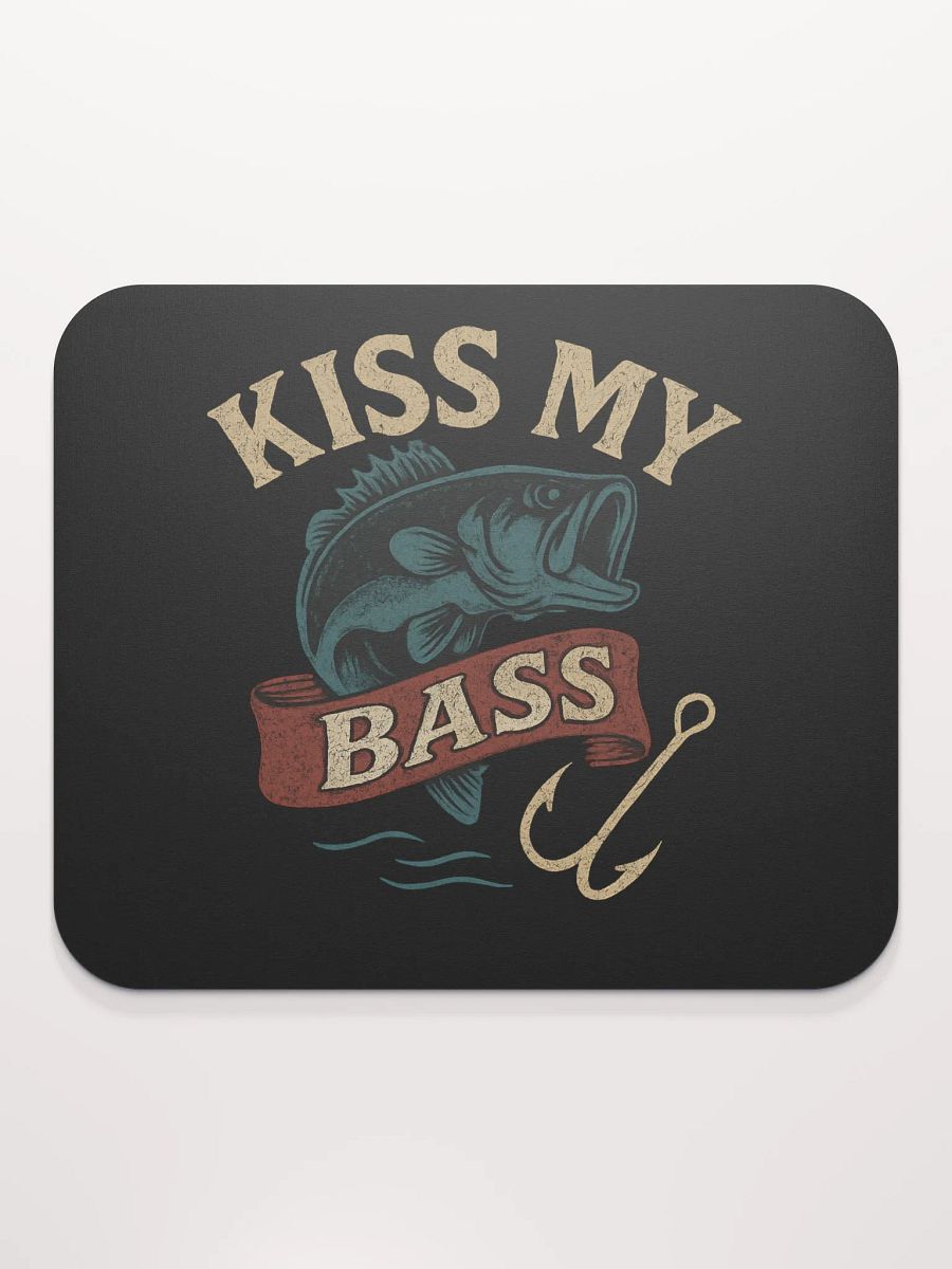 Kiss My Bass Mouse Pad – Vintage Fishing Humor Desk Decor product image (2)