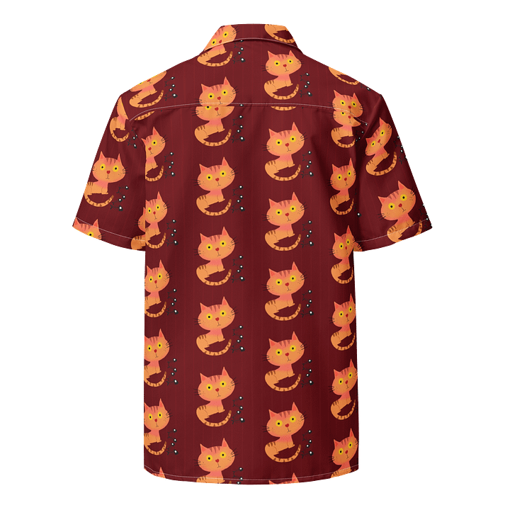 Feasting Ginger Kitty Button-Down Hawaiian Shirt - Burnt Orange product image (2)