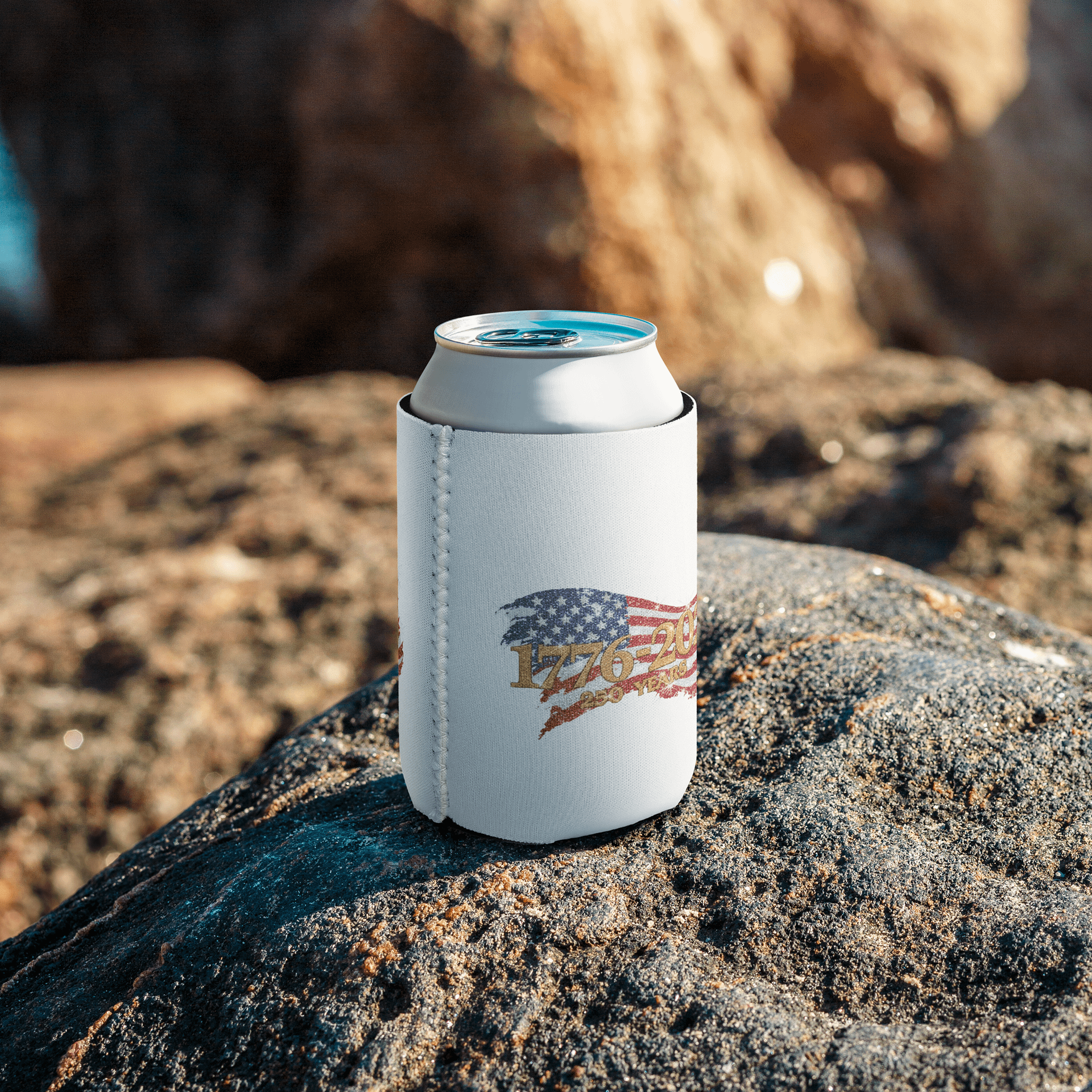 1776-2026 Faux Glitter American Flag - 250 Years Anniversary, Sparkle Patriotic, Fourth of July Celebration Coozie Can product image (7)