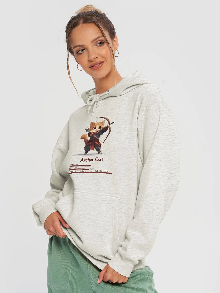 RPG Archer Cat unisex medium-heavy fleece lined hoodie for gamers and cat lovers product image (9)