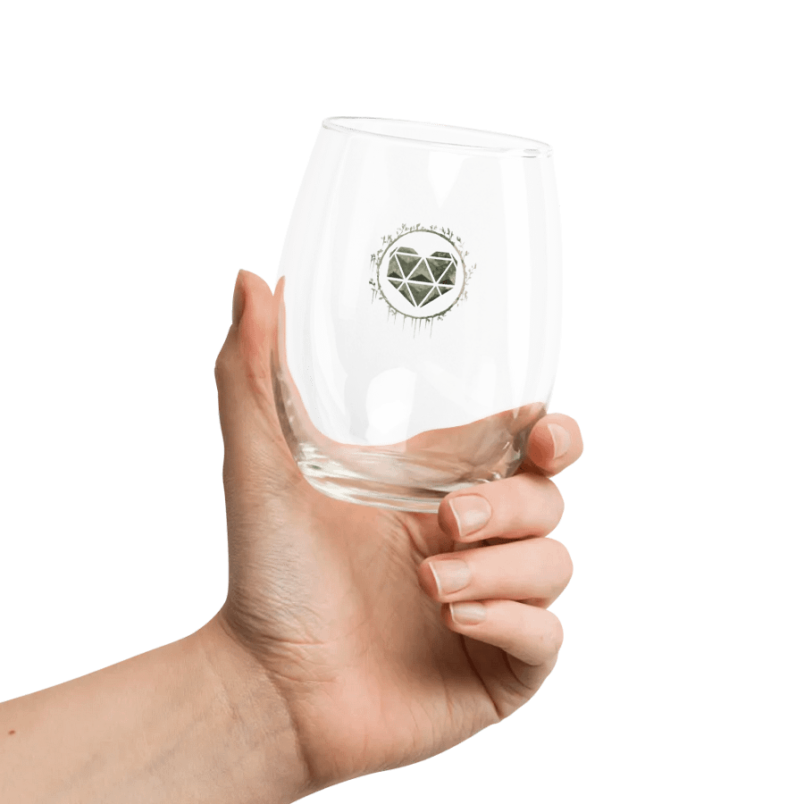 Green Heart stemless wine glass product image (4)