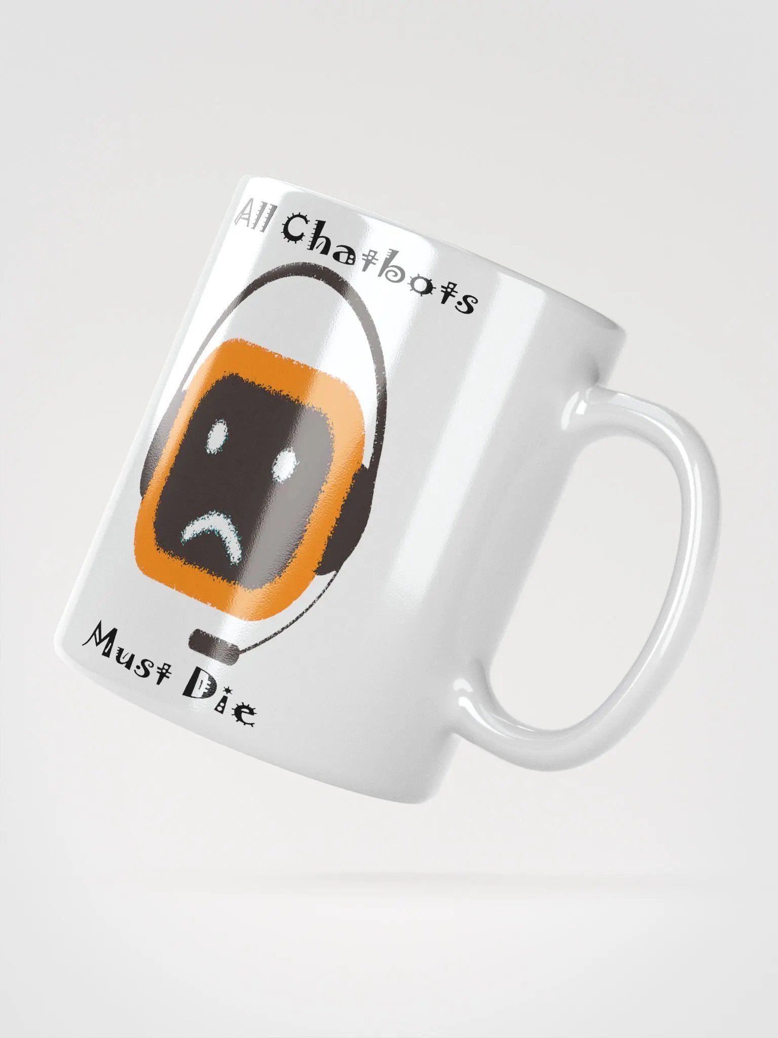 "All Chatbots Must Die" #Humorous Glossy White Mug product image (5)
