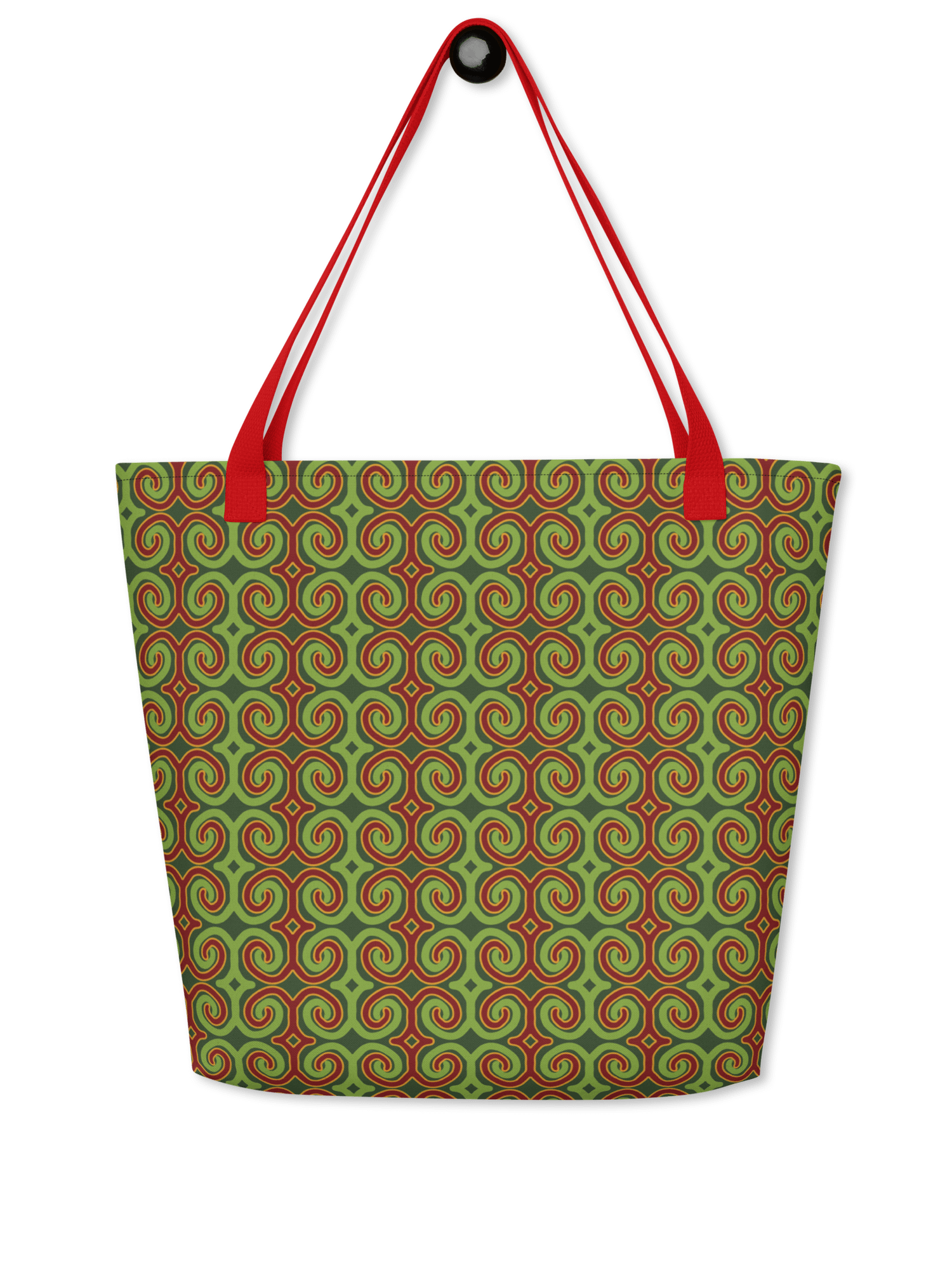 Red & Green Christmas Swirls Large Tote Bag product image (1)
