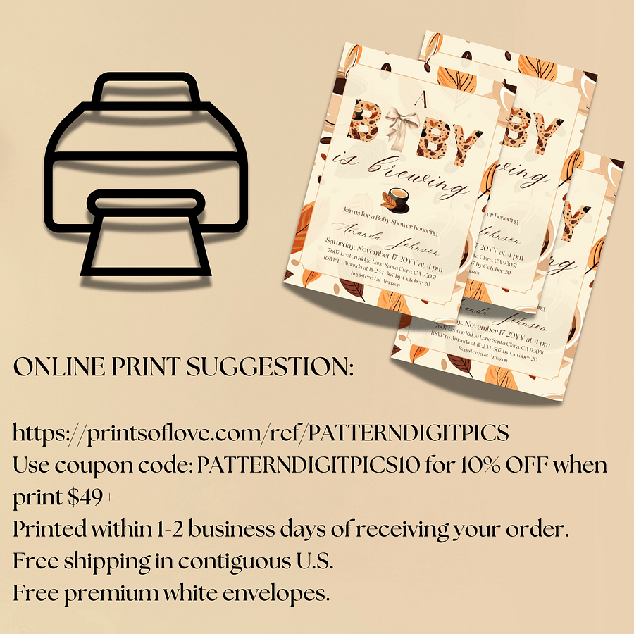 A Baby is Brewing Coffee Baby Shower Invite, Fall Rustic Gender Neutral Shower, Modern Brunch Invitation, Digital Download Canva Template product image (10)