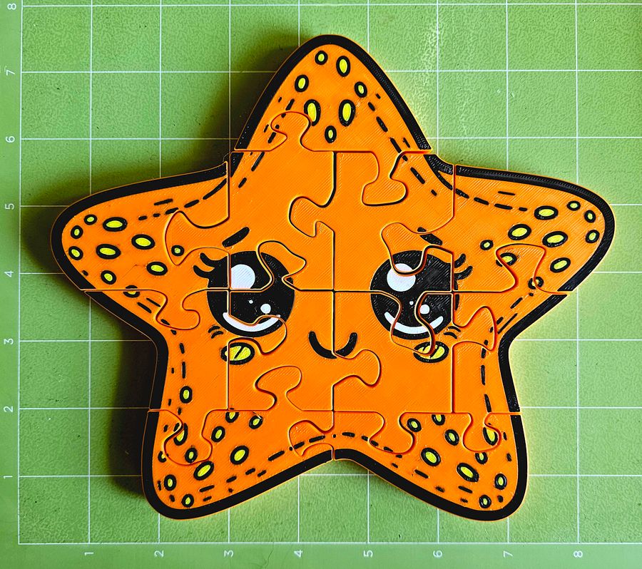 Starfish 3D Printed Jigsaw Puzzle – A Bright & Engaging Ocean Puzzle! product image (4)