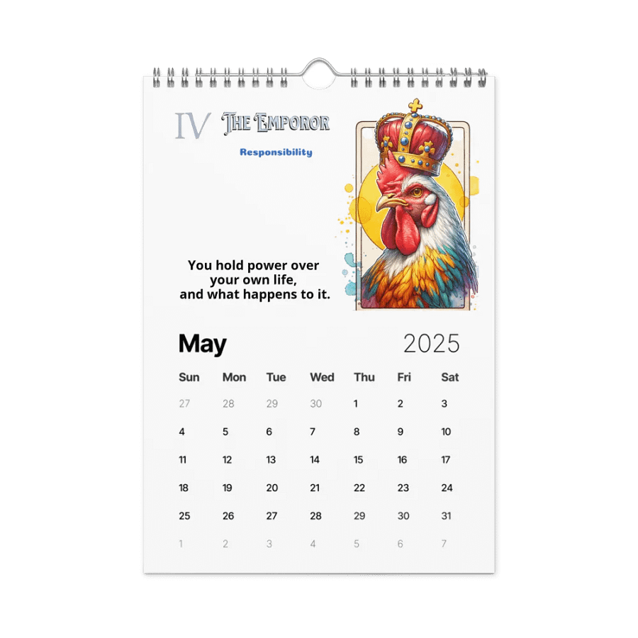 Chicken Tarot Inspiration 12 Month Wall Calendar product image (10)