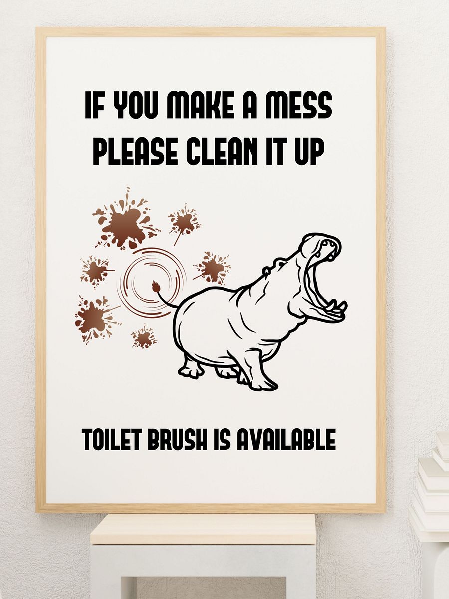 Poop Sprinkler Hippo Toilet Downloadable Wall Art product image (1)