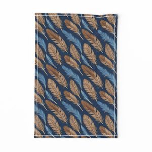 Seamless Pattern - Large Feather Pattern in Blues and Browns product image (11)